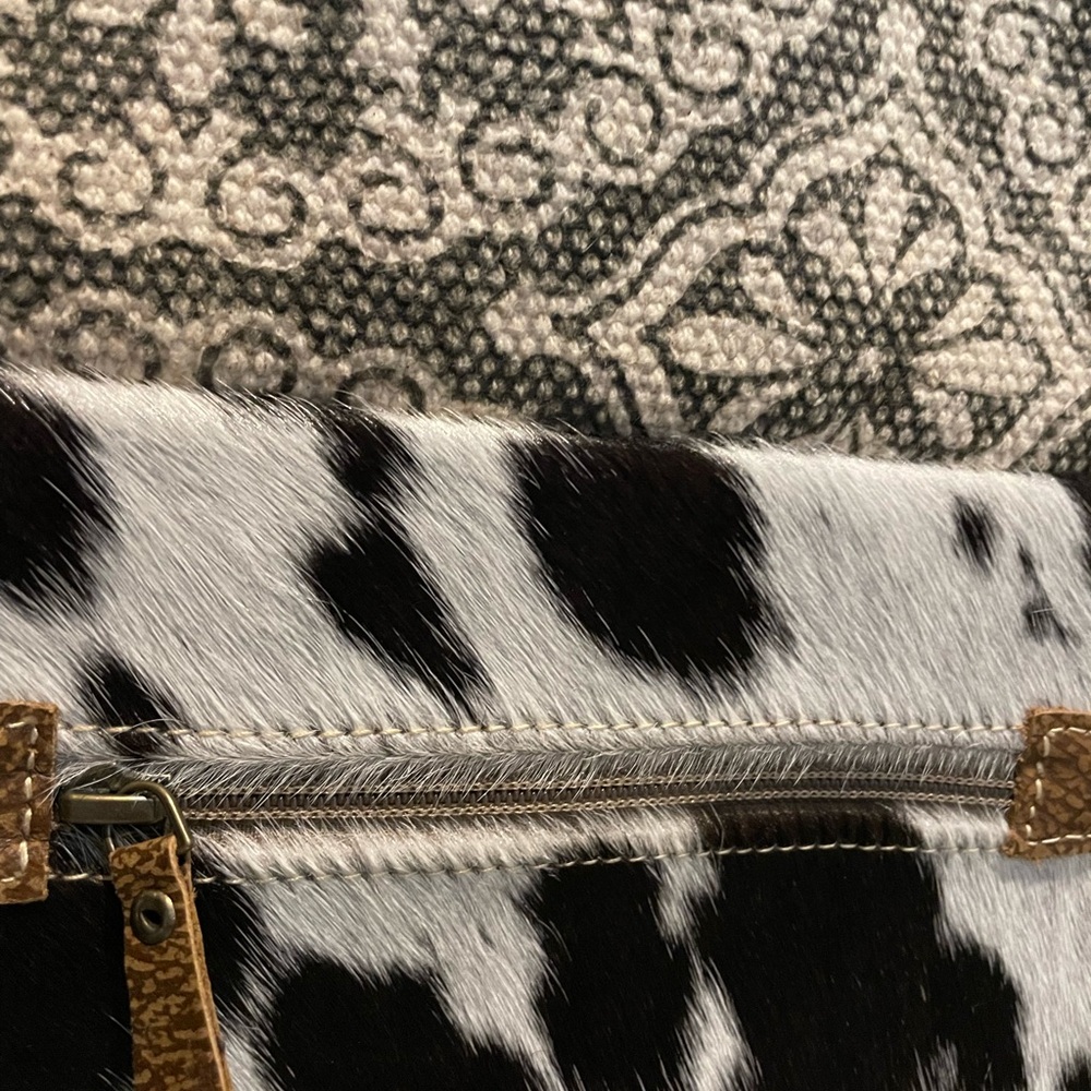 Myra Bag, Cowprint Patterned Canvas Backpack, NWOT - Picture 5 of 10